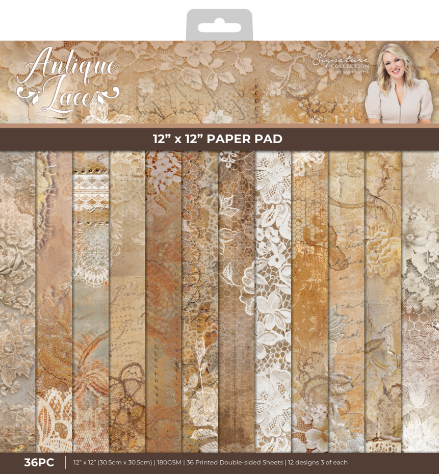 Crafters Companion - Antique Lace 12x12 Inch Paper Pad
