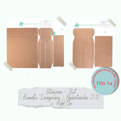 Creative Depot -  Bundle - Die - Basic - Designline - Papiertasche - 2.0 & Add On 