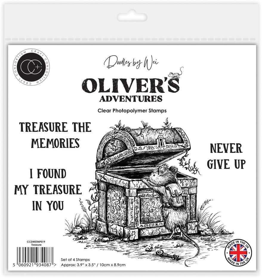 Craft Consortium - Oliver's Adventures A6 Clear Photopolymer Stamp Set Treasure