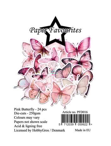 Paper Favourites - Die-Cuts A7 Pink Butterfly (24pcs) Paper Favourites - Die-Cuts A7 Pink Butterfly (24pcs)