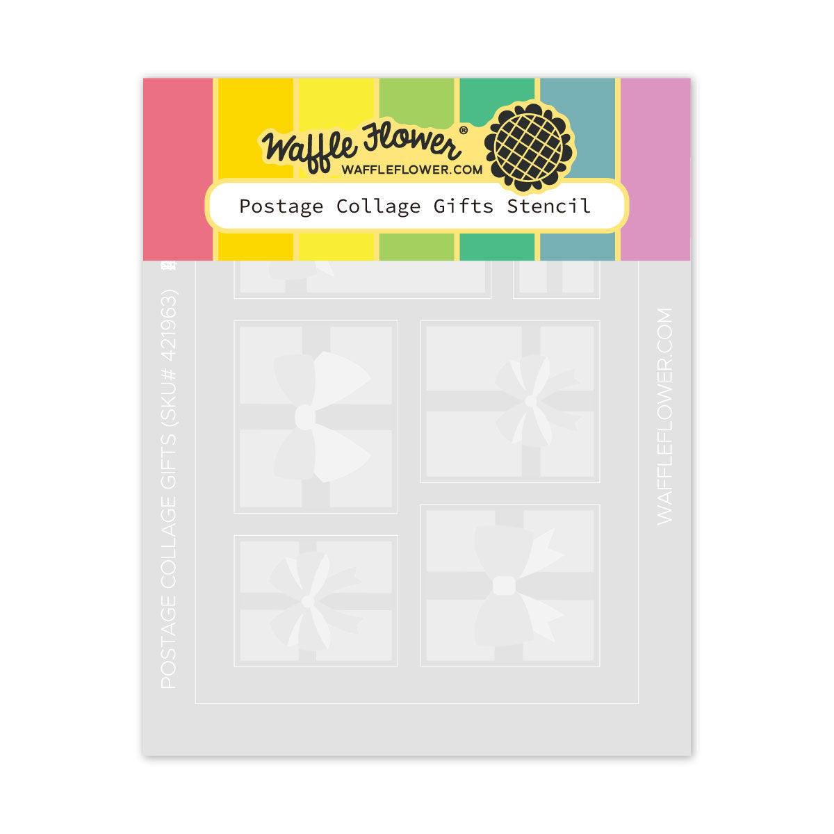 Waffle Flower -Postage Collage Gifts Stencil
