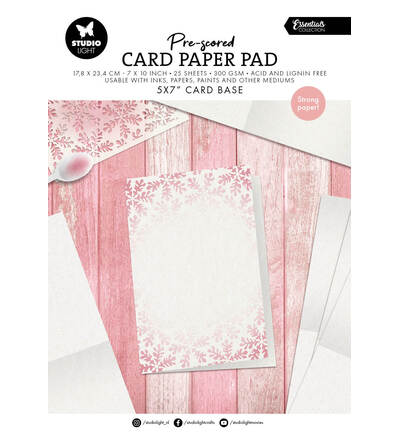 Studio Light - Card Paper Pad pre-scored white cards Essentials nr. 447