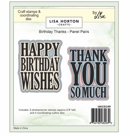 Lisa Horton Crafts Panel Pairs Stamps and Dies - Birthday/Thanks