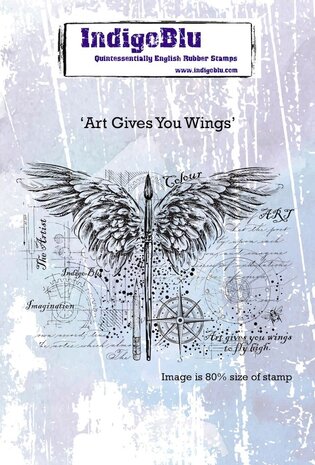 IndigoBlu - Art Gives You Wings A6 Rubber Stamps