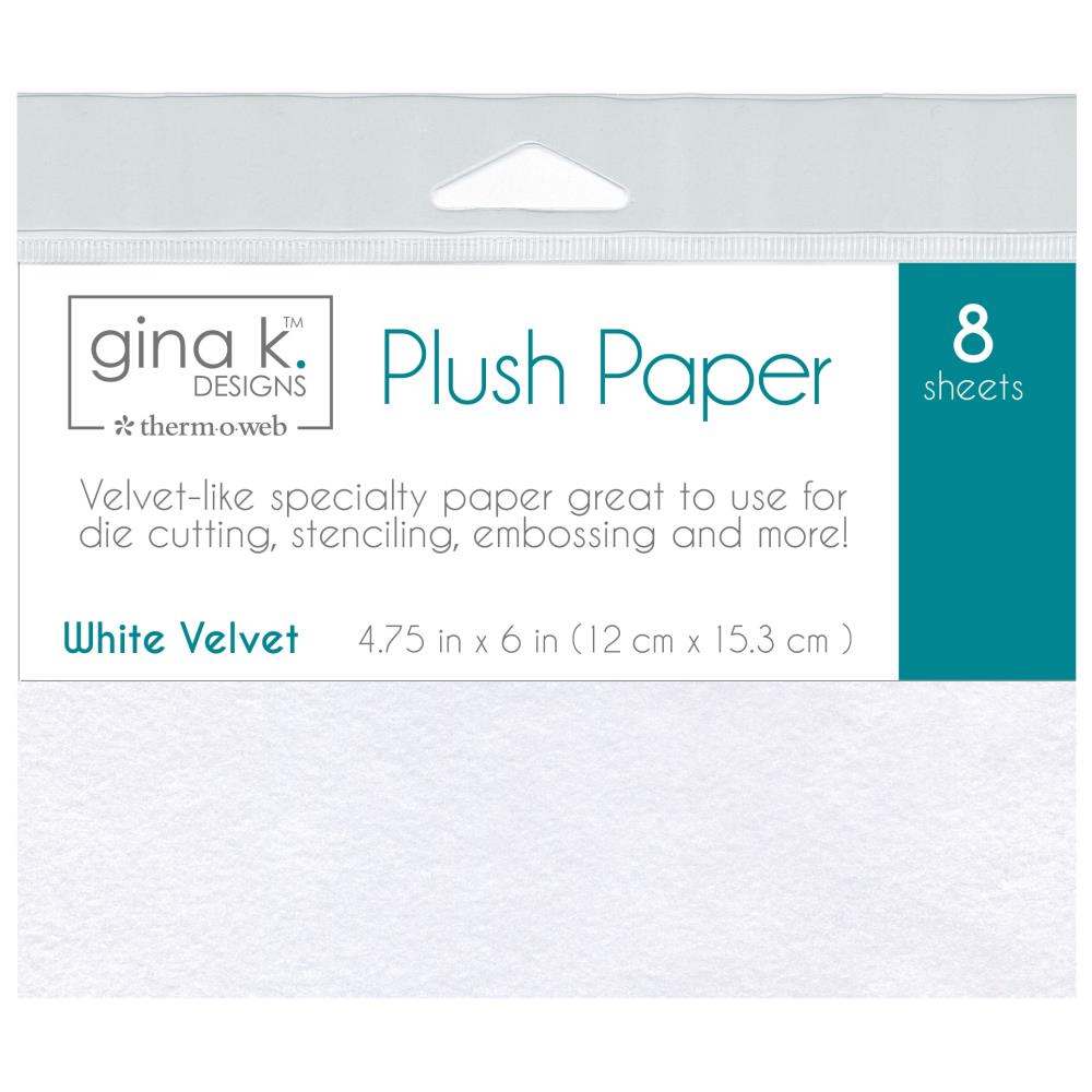 Gina K Designs Plush Papers 4.75"X6" 8/Pkg - White Velvet 