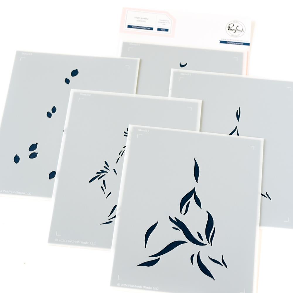 Pinkfresh Studio Stencils -  Festive Foliage Tree  Pinkfresh Studio Stencils -  Festive Foliage Tree