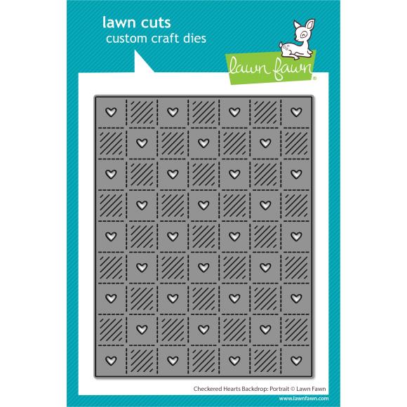 Lawn Fawn - Lawn Cuts Custom Craft Die - Checkered Heart Backdrop Portrait Stand-Alone 
