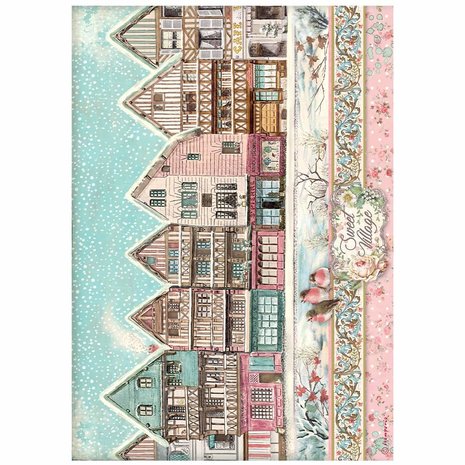 stamperia-a4-rice-paper-sweet-winter-sweet-village