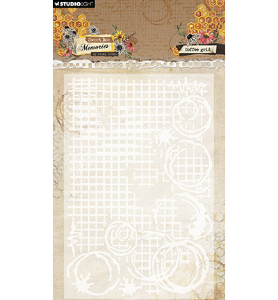 Studio Light-Embossing folder- Coffee Grid Sweet Bee Memories nr.30