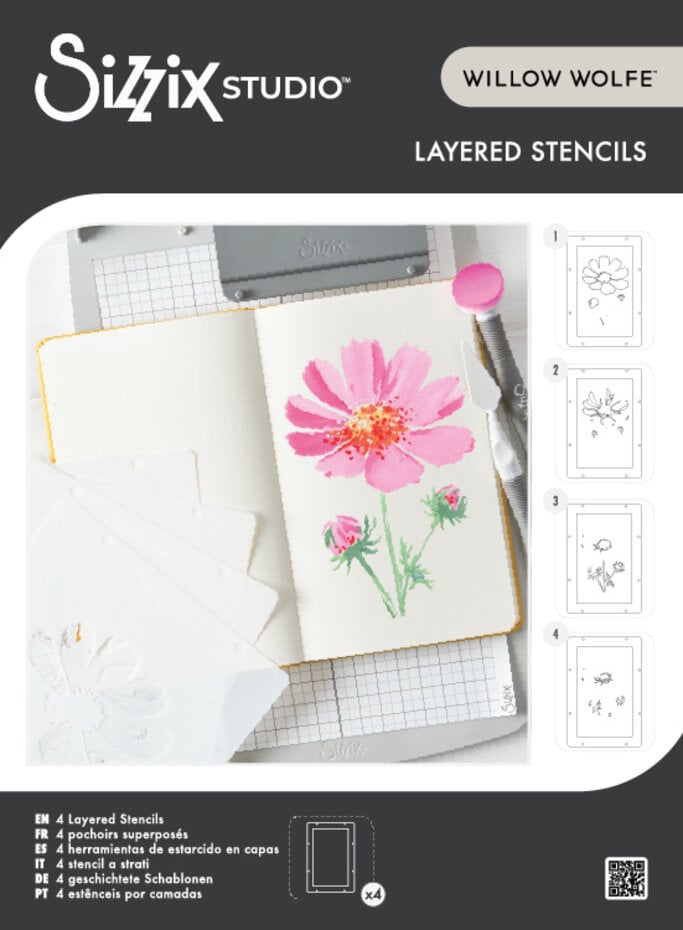 Sizzix - Studio Layered Stencils by Willow Wolfe Cosmo (4pcs)