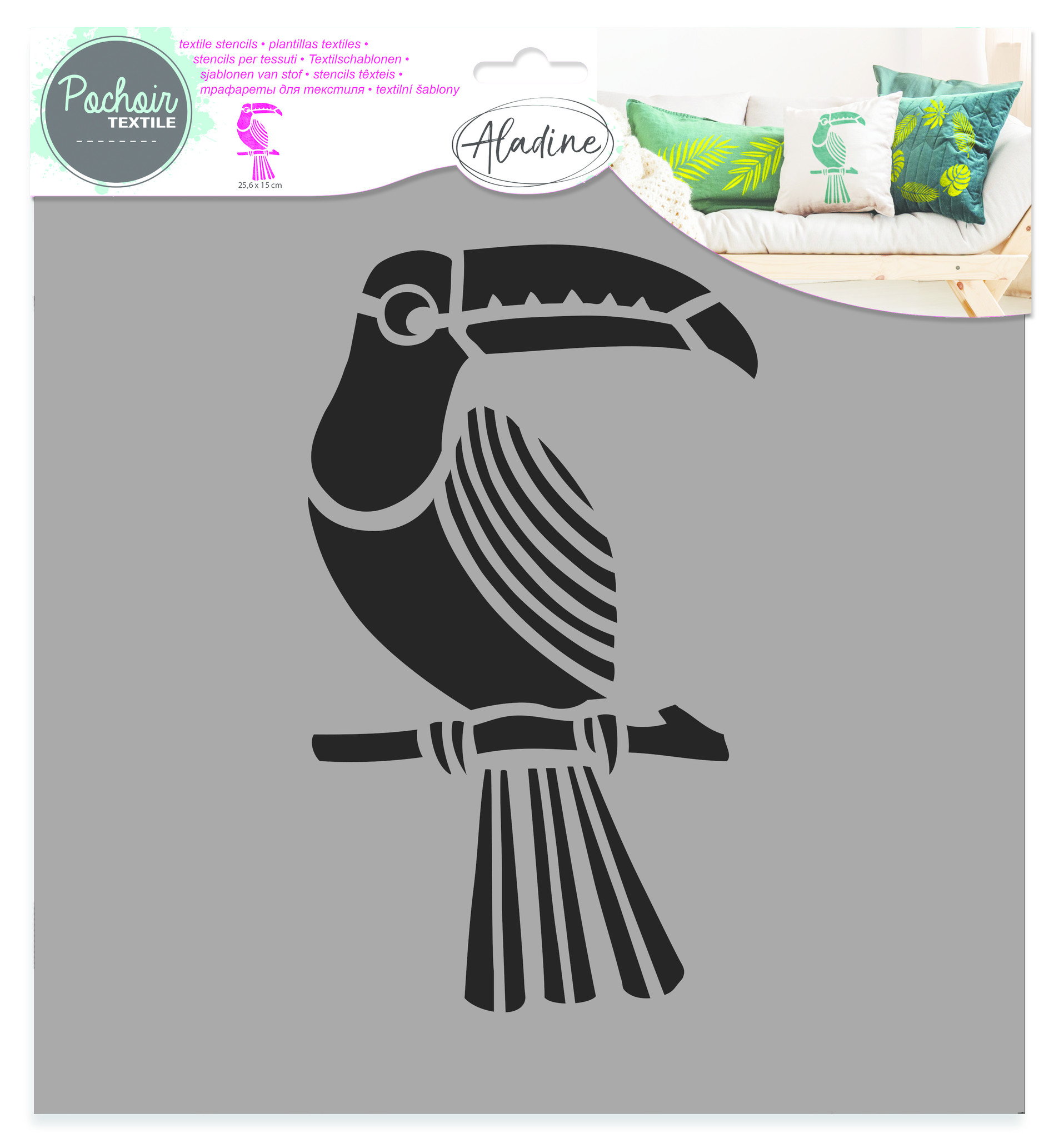 aladine-textile-stencil-toucan-81019 aladine-textile-stencil-toucan-81019