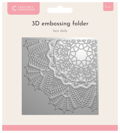 3D Textured Embossing Folders 5.5x5.5 Inch Lace Doily
