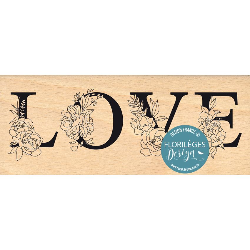 tampon-bois-love-fleuri