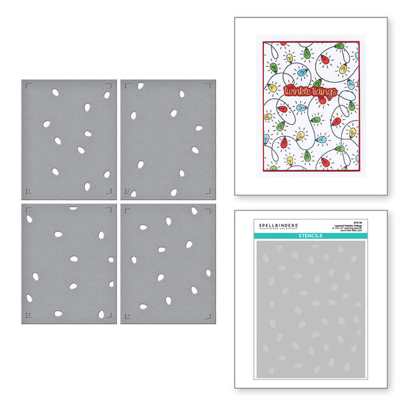 Spellbinders - Layered Twinkle Tidings Stencil - BetterPress Society October 2025 Add-On