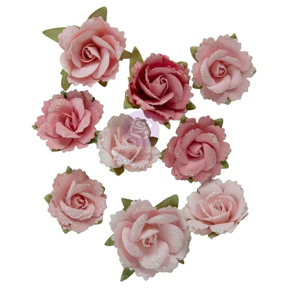 Prima Marketing - Buttons & Keepsakes Flowers Enveloped Roses (9pcs) by Frank Garcia