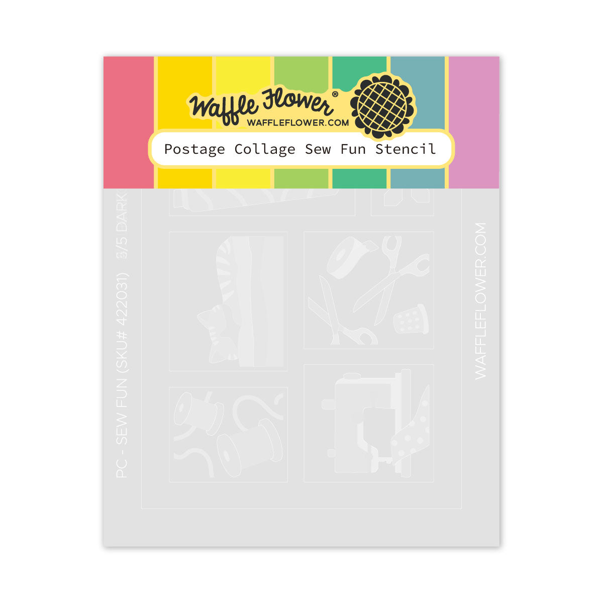Waffle Flower - Postage Collage Sew Fun Stencil Waffle Flower - Postage Collage Sew Fun Stencil