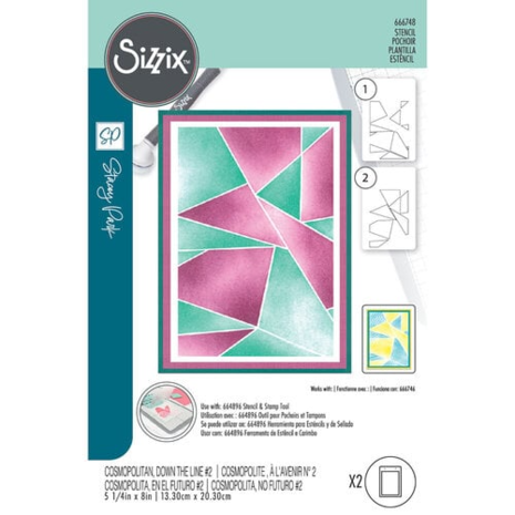 Sizzix • Stencil by Stacey Park Cosmopolitan, Down the Line #2 (2pcs)