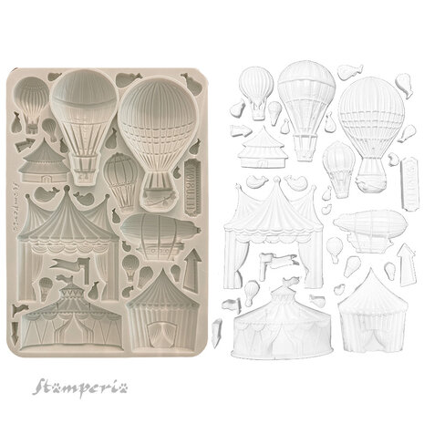 Stamperia - Alice in Christmas A5 Silicon Mould Circus and Air Balloons