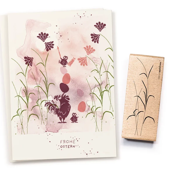 cats on appletrees - Stempel Gräser 2