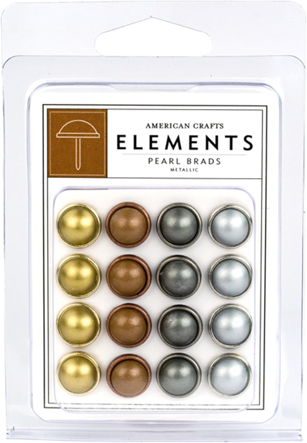 American Crafts Elements Pearl Brads, Metallics American Crafts Elements Pearl Brads, Metallics