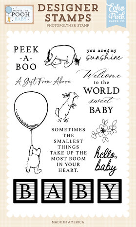 Echo Park - Winnie The Pooh Baby Designer Stamps Peek A Boo