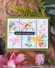 Waffle Flower - Postage Collage Tropical Flowers Stencil Waffle Flower - Postage Collage Tropical Flowers Stencil