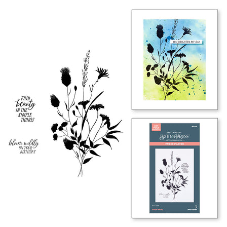 Spellbinders - Bloom Wildly BetterPress Plate from the Field Notes Collection