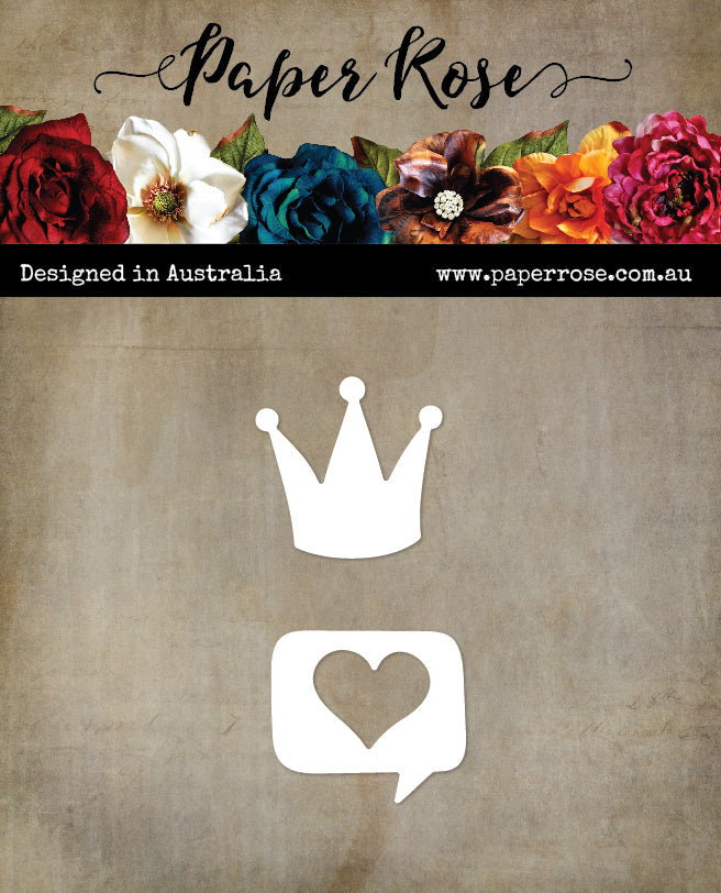 Paper Rose - Crown & Heart Metal Cutting Die