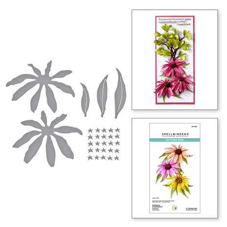 Spellbinders - Summer Solstice Garden Etched Dies Echinacea (Coneflower) 