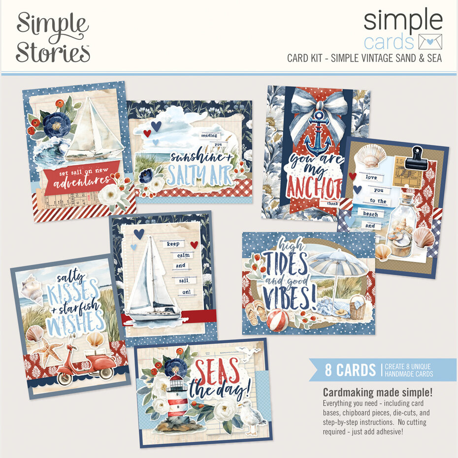 Simple Stories - Simple Vintage Sand & Sea 12x12 Inch Simple Cards Kit