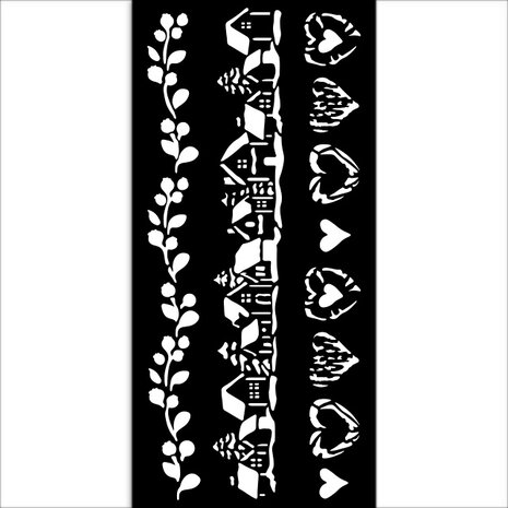 Stamperia - The Owl's House Thick Stencil 20x25cm 3 Stripes