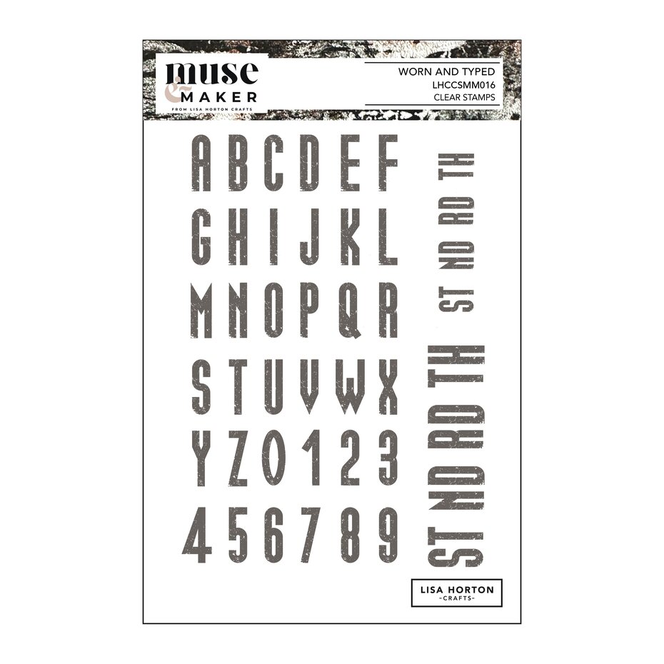 Lisa Horton Crafts - Muse & Maker A5 Clear Stamp Set Worn and Typed