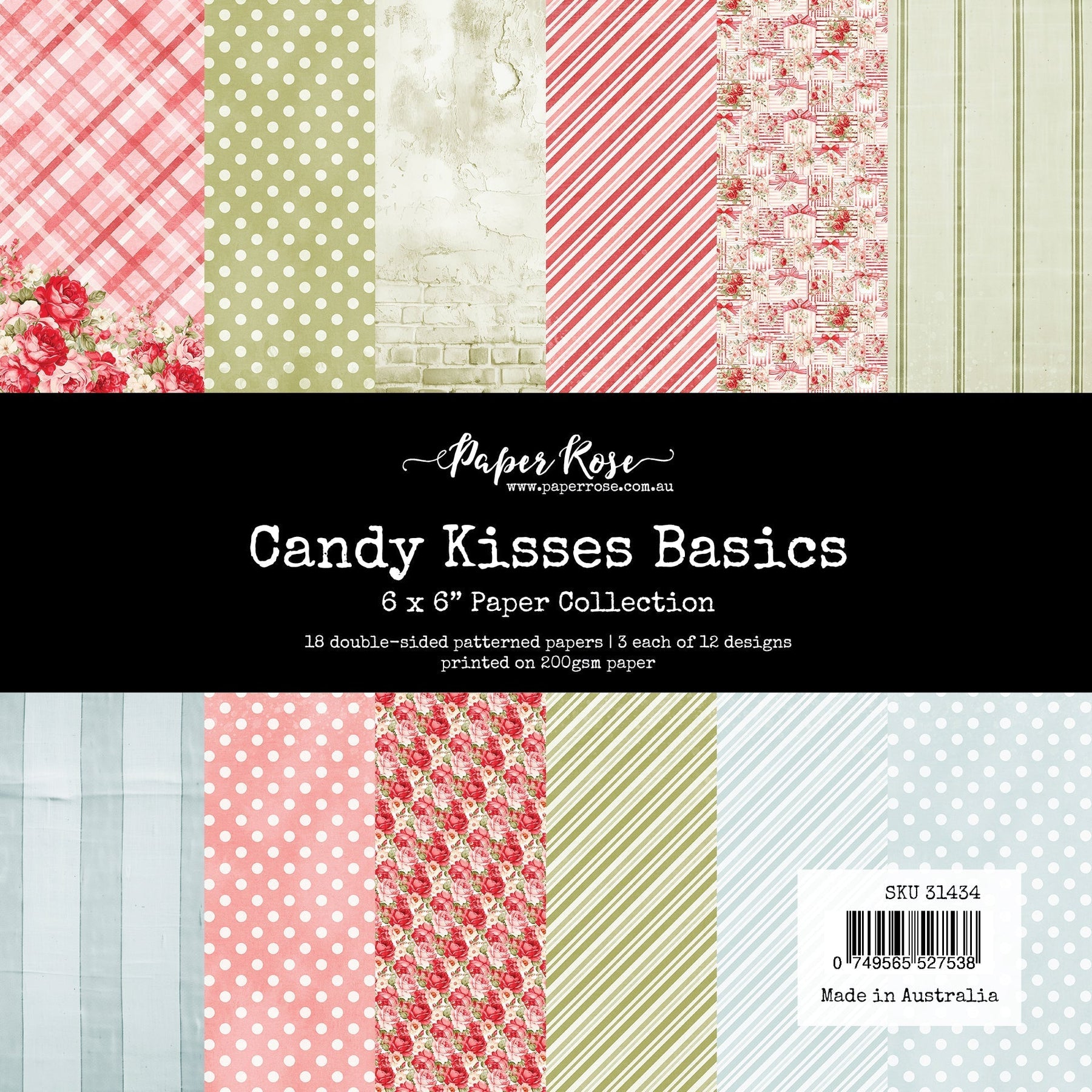Paper Rose - Candy Kisses Basics 6x6 Paper Collection