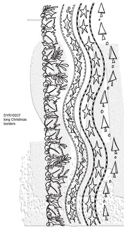 Stampers Anonymous - Long Christmas Borders Dylusions Cling Stamps