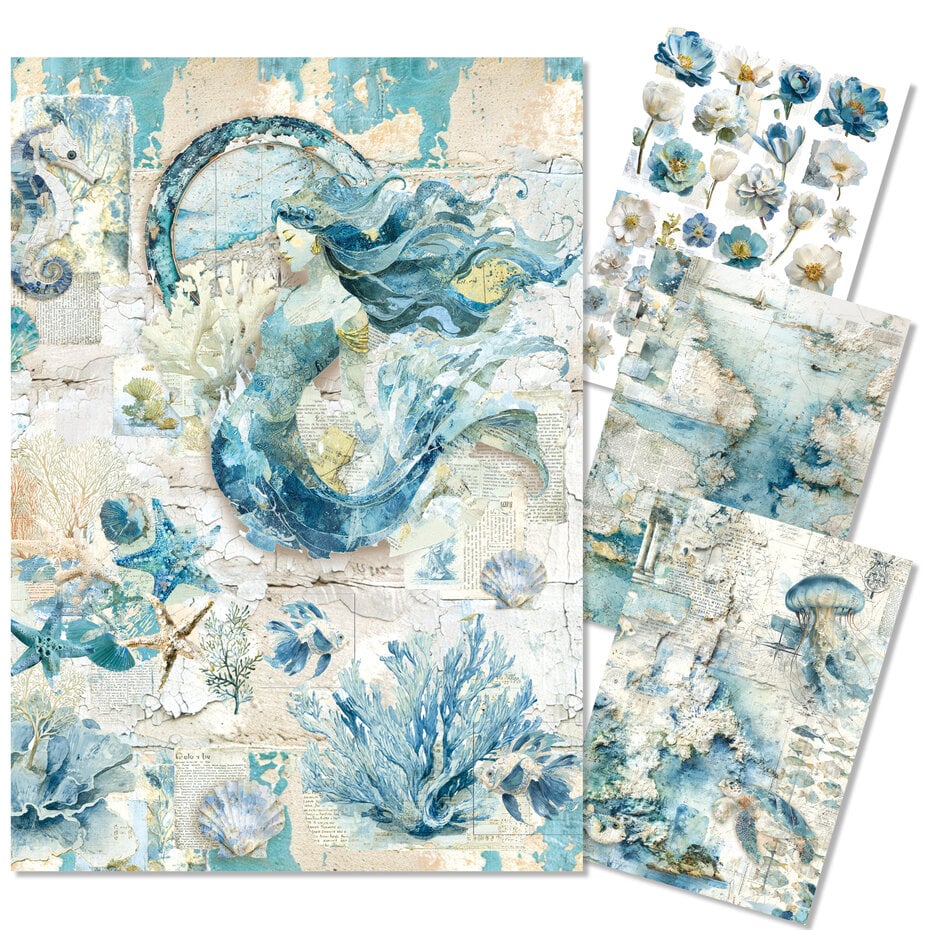Ciao Bella - Edge of the Ocean A4 Mixed Media Rice Paper (4pcs)