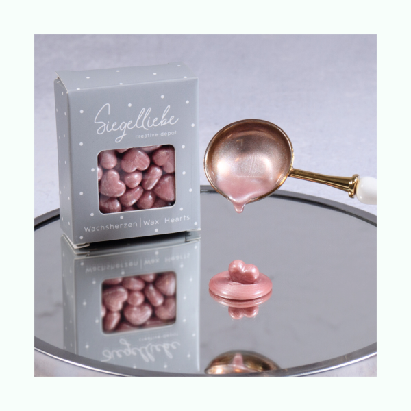 Creative Depot - Wachsherzen - Altrosa - Siegelliebe 