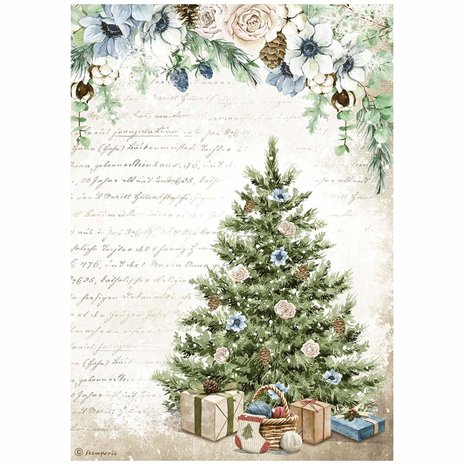 stamperia-a4-rice-paper-romantic-cozy-winter-blue