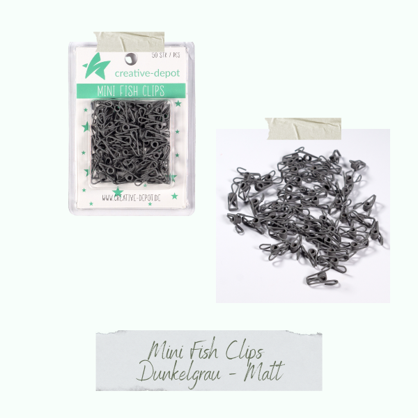 Creative Depot -Mini Fish Clip - Dunkelgrau - Matt - 50 Stück  Creative Depot -Mini Fish Clip - Dunkelgrau - Matt - 50 Stück