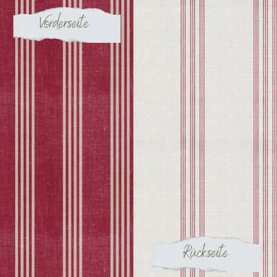 Creative Depot -  Designpapier - Leinenstreifen - rot - Doppelseitig bedruckt 