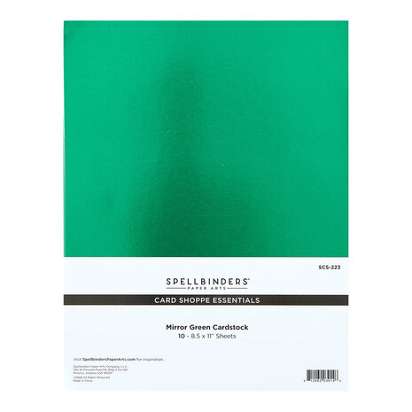 Spellbinders - Mirror Green Cardstock 8.5x11 Inch (10pcs)