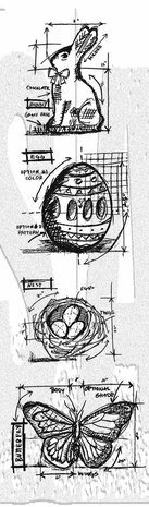 Tim Holtz - Easter Mini Tim Holtz Blueprints Strip Stamps