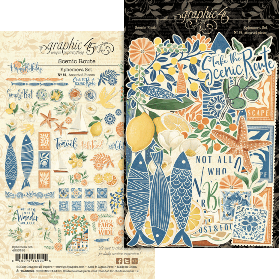 Graphic 45 - Scenic Route Ephemera Set