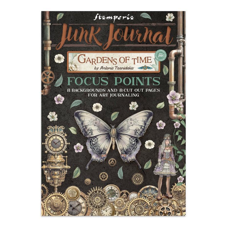 Stamperia - Gardens of Time Junk Journal A5 Focus Points by Antonis Tzanidakis