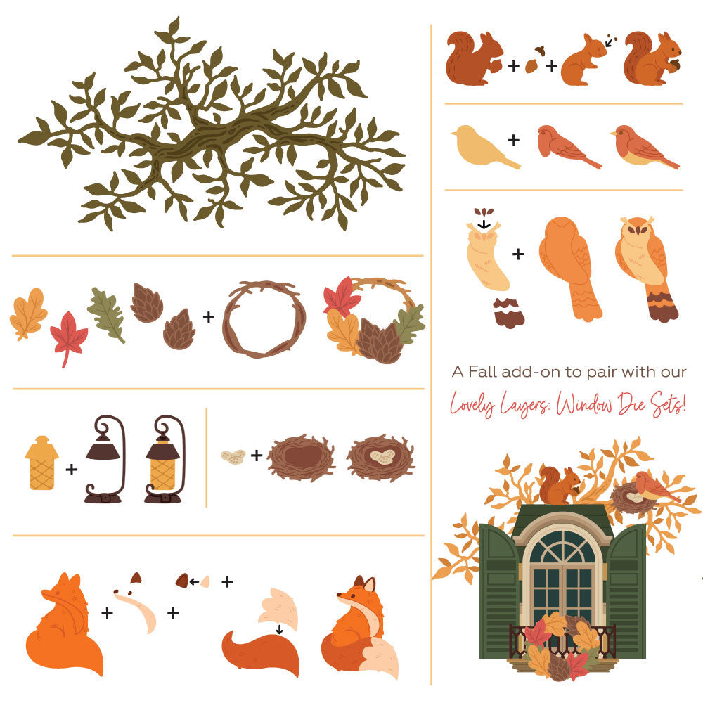 Honey Bee -  Lovely Layers: Window Fall Add-On - Honey Cuts Sale price 