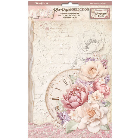 Stamperia - Romance Forever A4 Rice Paper Selection (6 pcs)