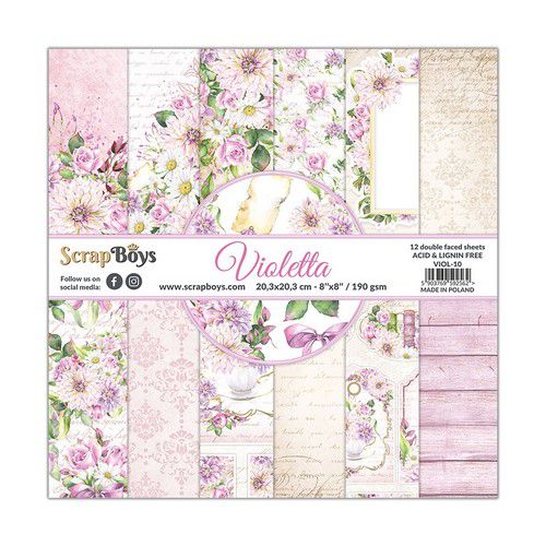 ScrapBoys Violetta paperpad 20,3x20,3cm