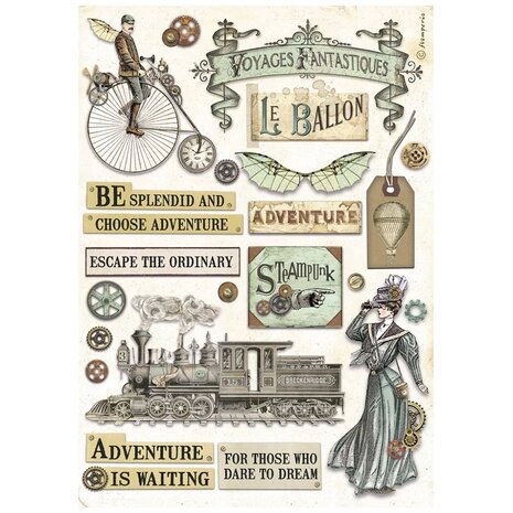 Stamperia - Voyages Fantastiques A4 Rice Paper Elements