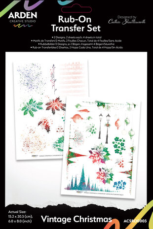 Arden Creative Studio - Vintage Christmas 6x8 Inch Rub-On Transfer Set
