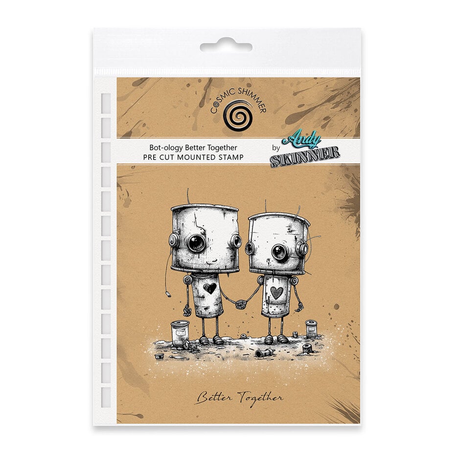  Katy Sue Designs - Andy Skinner - Pre Cut Rubber Stamp Set Bot-ology Better Together