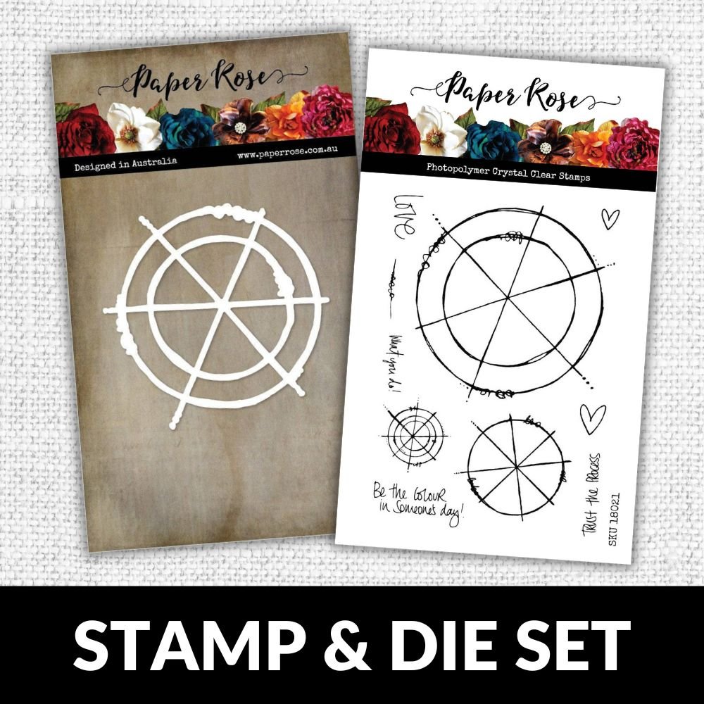 Paper Roses - Arty Love Colour Wheel 4x6" CLEAR STAMP & DIE BUNDLE